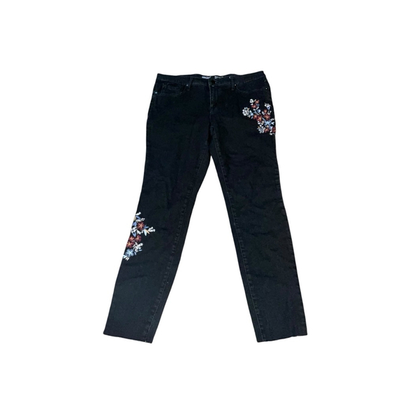 Mossimo Black Embroidered Skinny Jeans - Size 10/30 ✨👖 - Picture 5 of 6